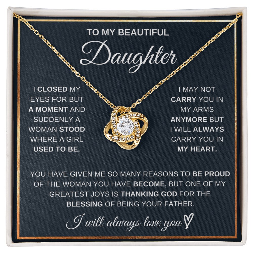 To My Daughter – A Blessing From God – Love Knot Necklace
