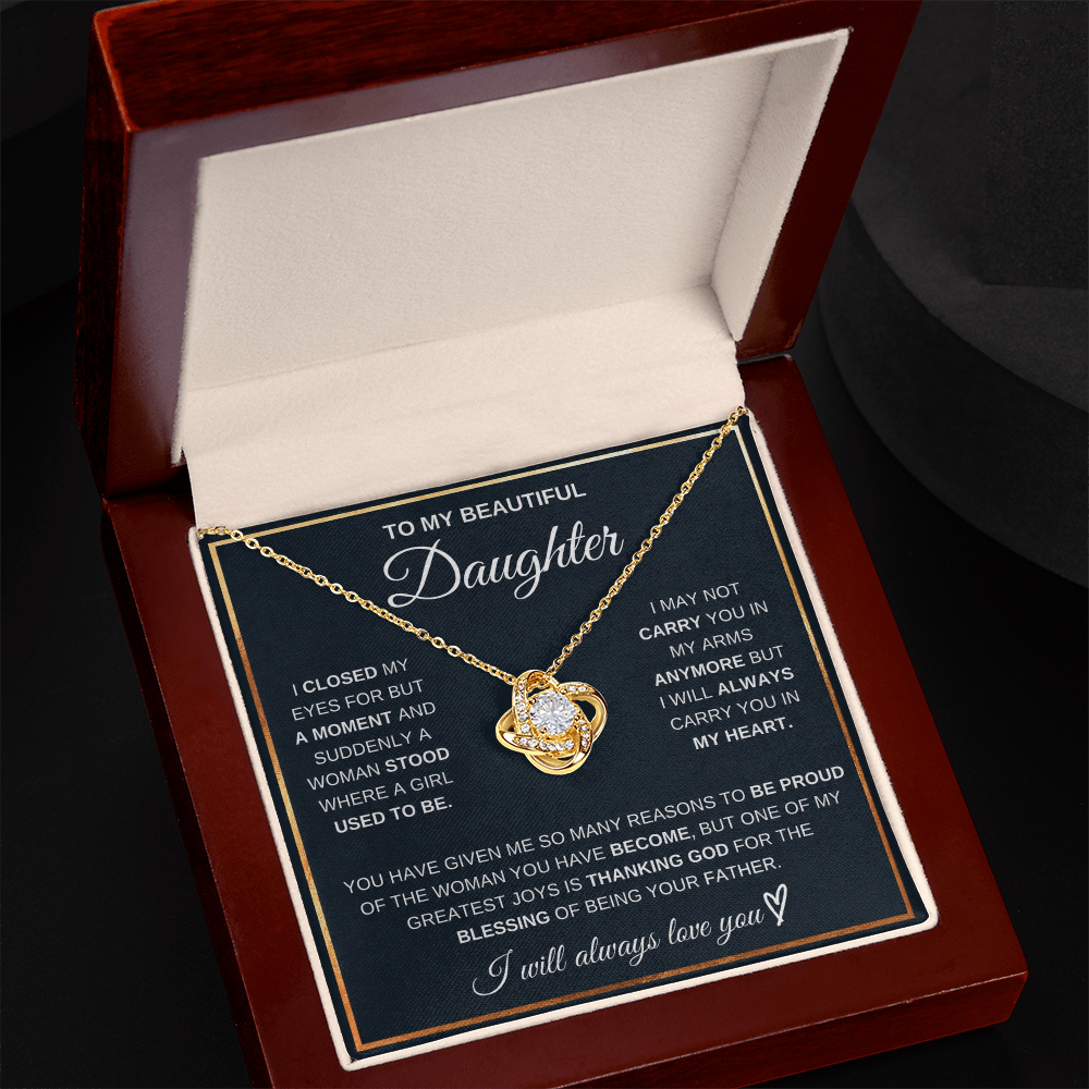 To My Daughter – A Blessing From God – Love Knot Necklace